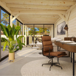 Lenna 876x300cm - terrasse 9m² avec comptoir - vitrage - Palmako