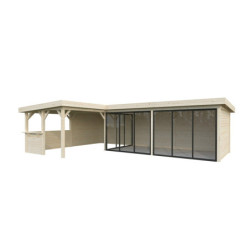 Lenna 876x588cm - terrasse 17,64m² avec comptoir - vitrage - Palmako