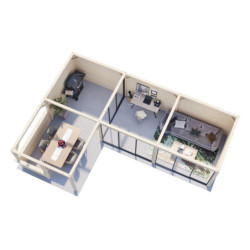 Lenna 876x588cm - terrasse 17,64m² avec comptoir - vitrage - Palmako