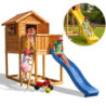 Cabane pour enfants en bois lasuré - toboggan jaune MY HOUSE - FUNGOO