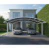 Carport double 30m² en aluminium et polycarbonate transparent EAGLE - X-METAL