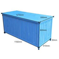 Coffre de jardin lasuré bleu - 0,6m² - Habrita