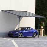 Carports adossés ajustables, en bois, en aluminium et polycarbonate